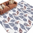 thumbnail image 2 of Summer Watercolor Style Washable Living Room Rugs 5'x7', Gray Ocean Starfish Coral Low Pile Throw Large Area Rugs Non-Slip Sturdy Edge Binding Carpet for Dining Room Bedside Kitchen, 2 of 9