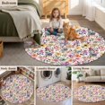 thumbnail image 6 of Spring Botanical 6ft Round Rugs, Watercolor Floral Flowers Country Vintage Washable Non-Slip Area Rugs for Living Room Bedroom Kitchen, Low Pile Dining Room Kicthen Circle Carpet, Indoor Floor Rug, 6 of 9