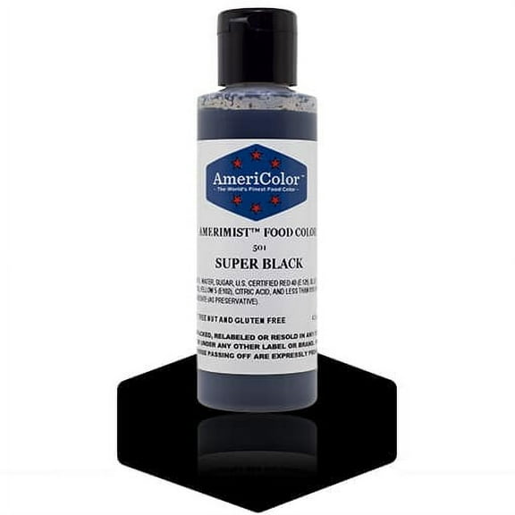 AmeriColor AmeriMist Super Black , 4.5 Ounce, Airbrush Food Color