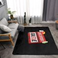 thumbnail image 4 of DouZhe Red Eat Sleep Games Tags Pattern Area Rugs Non-Slip Machine Washable Floor Mat, Eat Sleep Games Tags Old School Stickers Style Carpet Doormat, 63x48 inches, 4 of 6