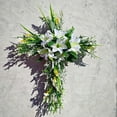 thumbnail image 7 of Herrnalise Easter Cross Wreath Artificial Lilies Spring Wreath for Front Door White Lily Flower Garland Home Window Wall Decoration, 7 of 7
