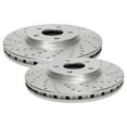 thumbnail image 5 of Geelife Front Drilled Slotted Brake Rotors Silver Pair 2 For Dodge Jeep 3.6L V6, 5 of 9