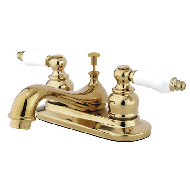 Kingston Brass KB602B 4-Inch Centerset Lavatory Faucet, Polished Brass