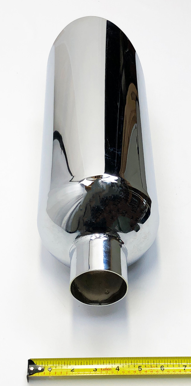 Exhaust Tip 6.00" Outlet 2.50" Inlet 18.00" Long Slant 304 Stainless Chrome Plated WCHRSS60018-250-S Wesdon Exhaust Tip