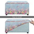 thumbnail image 5 of Xixirimido Butterfly Vibrant Flowers Pattern Ottoman Cover Rectangle Stretch Footrest Stool Cover for Storage Ottoman, Foot Stool Slipcover Protector with Nonslip Elastic Bottom, Small, 5 of 7