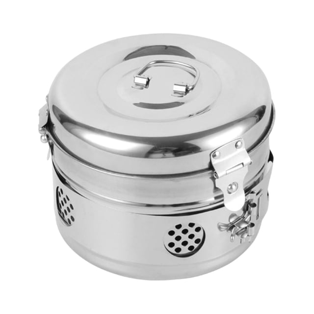 Contenedor de palillos de dientes, tarro de almacenamiento para ungüento con agujeros, caja de acero inoxidable, sello, Cassette de gasa de algodón perfke Caja de acero inoxidable