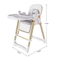 thumbnail image 3 of Jopath Convertible Baby High Chair with 5-Point Harness,Adjustable Portable Foldable Feeding Chair with Wheels & Removable 2-Tier Tray for Dining,White, 3 of 9