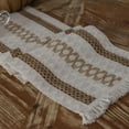 thumbnail image 6 of 13 x 79 inch Farmhouse Style Cotton Linen Table Runner with Handmade Fringed, Rustic Jute Burlap Table Runners 79 Inches Long for Dining Room, Dresser Decor, 6 of 9