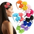 thumbnail image 6 of CuteStreet 10 Pack Hair Bows Headband for Girls with Fashion Ribbon Bow Headband Grosgrain Bow Headband, 6 of 6