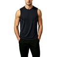thumbnail image 5 of Men's Summer Quick Dry Tank Top Muscle Singlet Crewneck Loose Fit Breathable Moisture Wicking Cooling Sports Gym Workout Training Casual Tops Sleeveless Shirt Essential | JASKFLY,Black L, 5 of 6