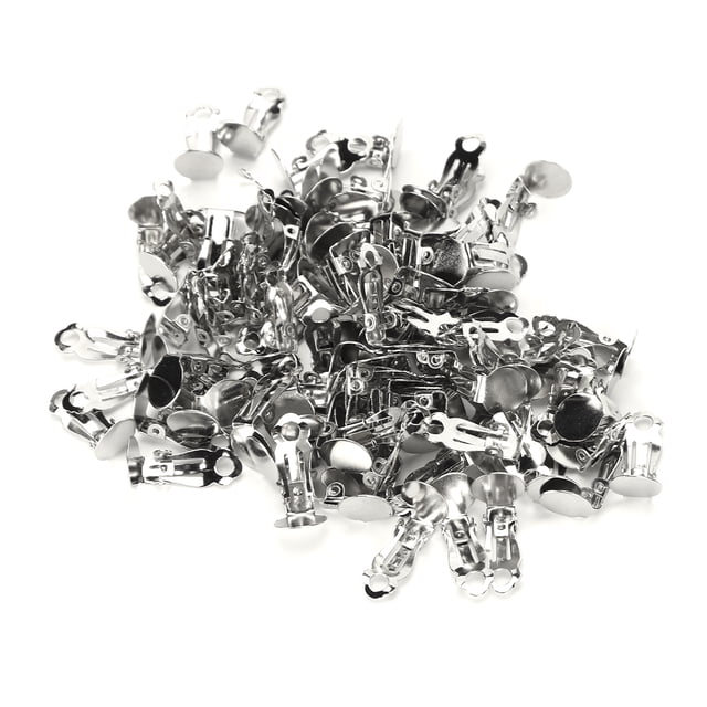 Tray Earring Clips Spring Ear Clip Flat Back Tray Earring Clips Jewelry Clip Buckle Metal Clip Buckle Ear Stud Clip LHCER 1