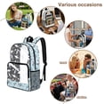 thumbnail image 5 of COEQINE Clear Backpack Heavy Duty for School Transparent PVC & Polyester Backpack 17 Inch Large Daypack Schoolbag Work Bag with Multiple Pockets for Women Kids, Cute Shark Blue, 5 of 7