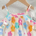 thumbnail image 7 of CAICJ98 Girls Summer Clothes 2 Piece Loose Spaghetti Strap Flower Tank Top and Pants Set Kids Toddler Clothing Sets with Pockets (Beige,5-6 Years), 7 of 7
