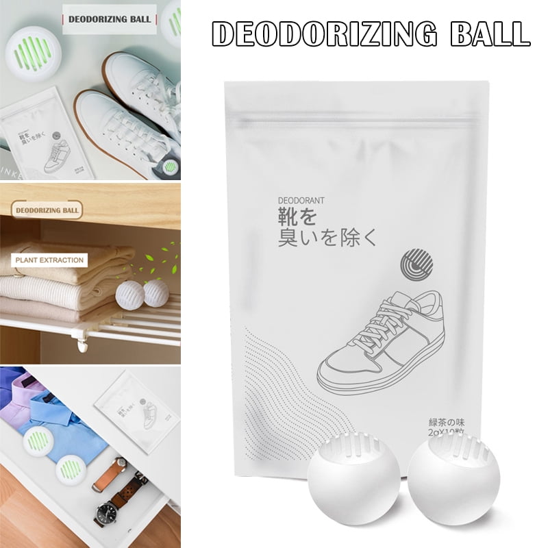 Mooyod 10 Pcs Odor Eliminator Ball Removal Deodorant for Shoes Sneakers Cabinet Drawers 