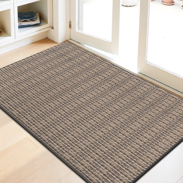 MeyJey Tapete Interior 36"x60", Tapetes Antideslizantes para Entrada, Atrapador de Suciedad Lavable Tapete de Bienvenida para Puerta Delantera Trasera y Entrada, Marrón