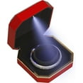 thumbnail image 4 of Jewelry Organizer, Jewelry Box, Compact Portable Plastic+Flocking Lining Exquisite Bracelets Gift Box with LED Light to Show The Stylish Appearance of The Bracelet and Highlight The Bracelet, Red, 4 of 7