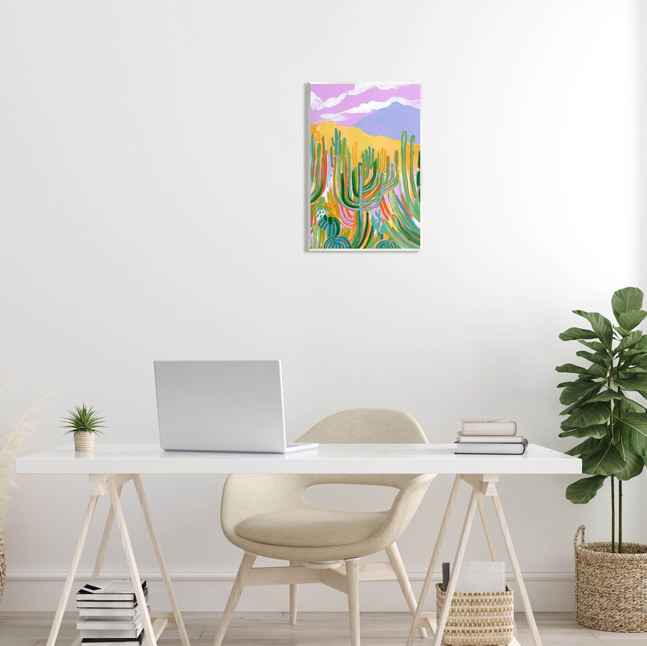 Stupell Industries Abstract Cactus Plants Desert Dunes Painting Unframed Art Print Wall Art, Design by Laura Marr