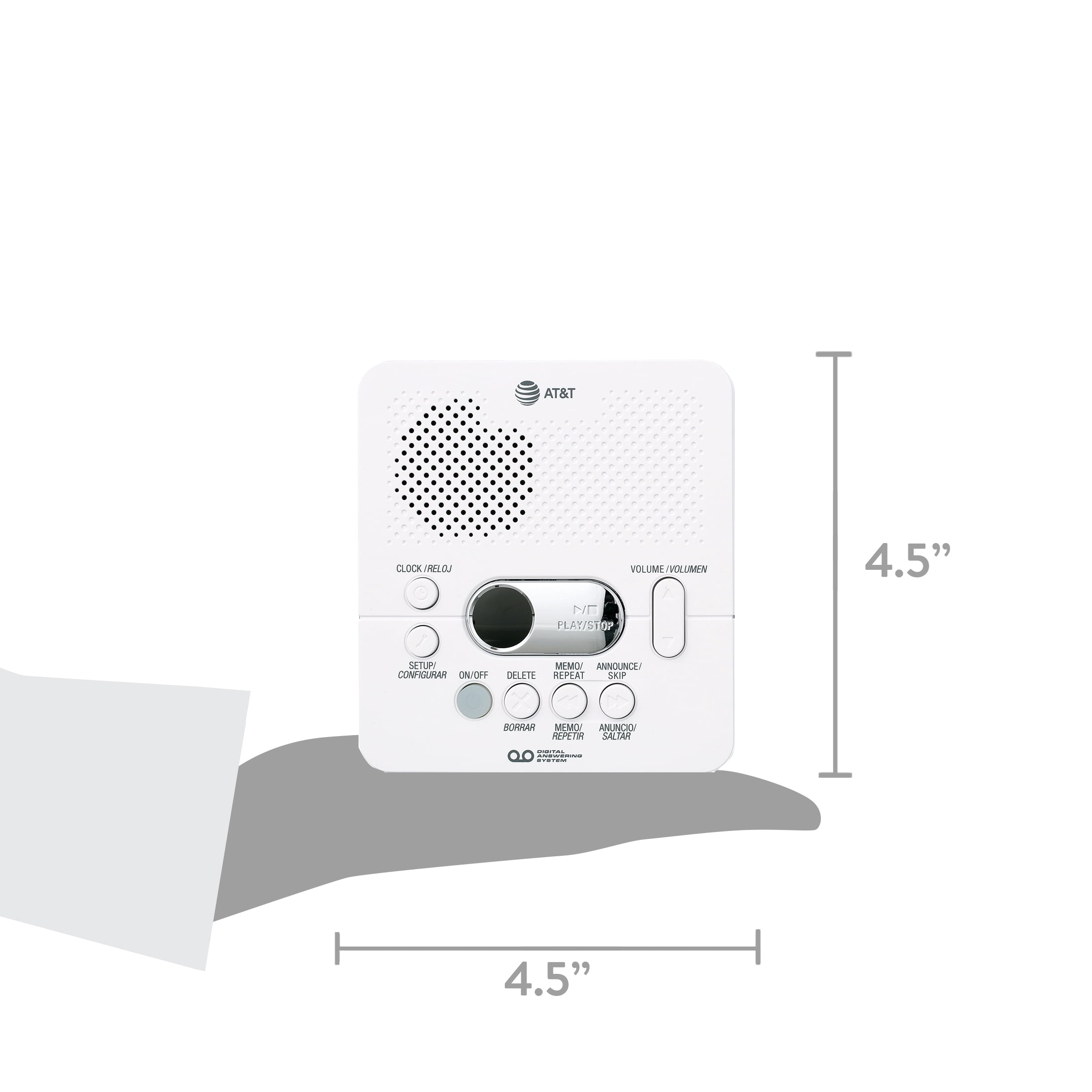 AT&T 1740 Digital Answering System, Single Unit, Tapeless 60 Min Record Time, Message Guard Memory, Audible Message Alert, Remote Access