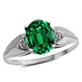 thumbnail image 2 of Star K � Oval 9x7 Simulated Emerald trillion miracle setting wide band Ring, 2 of 9