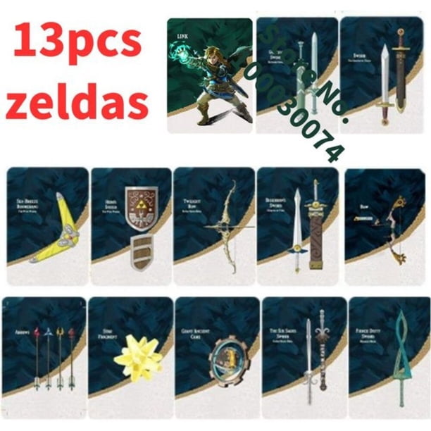 Zelda Amiibo Breath of the Wild Sword of Heaven HD Zelda Bow Dusk Ghost God Sword Equipment Crossover Card Switch NFC Game Chi Fivean unisex