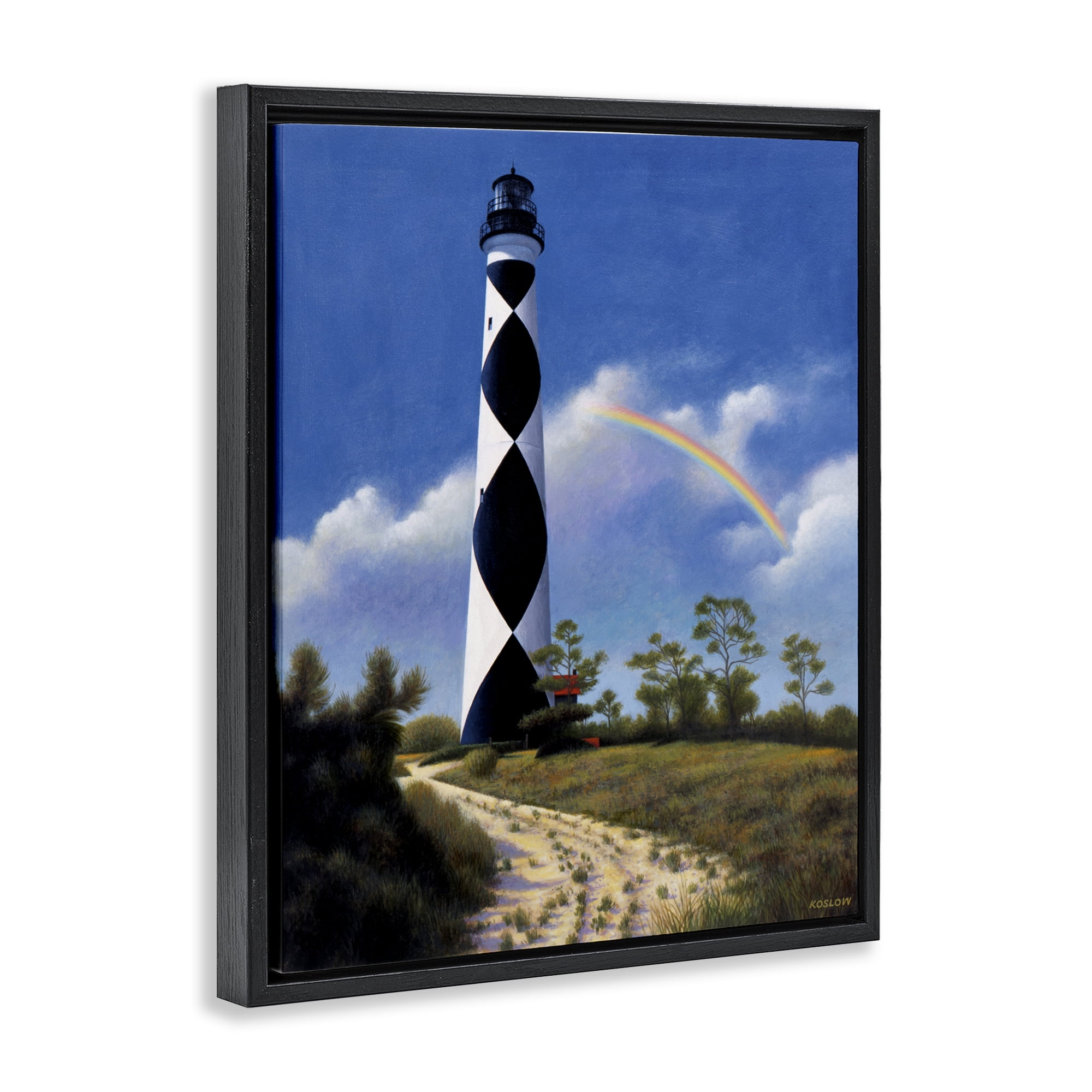 North Carolina Cape Lookout Black Framed Floater Canvas Wall Art, design by Wind River Studios