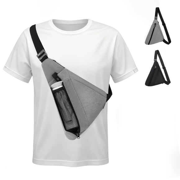 Bolso de bandolera OSOCE RFID para senderismo para hombre, gris