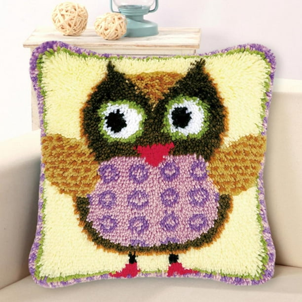 43x43cm Cute Cartoon Owl Latch Hook Kits Making Crafts for Kids 