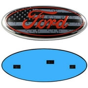 9inch Black Grille Emblem for Ford，F150 Front Grille Emblem and Tailgate Emblem Oval 9" X3.5" Decal Badge Nameplate fits for Ford 04-14 F250 F350,11-14 Edge,11-16 Explorer, 06-11 Ranger