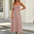 thumbnail image 2 of Womens Summer Dresses Striped Sleeveless Square Neck A Line Dress Soft Casual Lounge Maxi Dress Brown S, 2 of 5