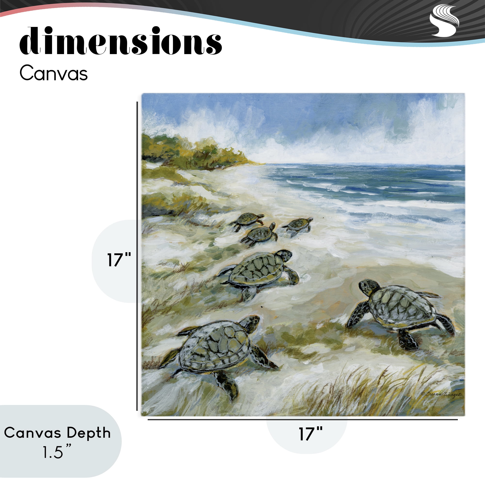 Stupell Industries Baby Sea Turtles on Beach Canvas Wall Art, design by Susan Winget