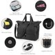 thumbnail image 2 of Bolso de deporte de yoga para mujer Bolso de equipaje de mano de 3 piezas Bolso de fin de semana de gran capacidad (Negro), 2 of 8