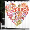 thumbnail image 4 of Ambesonne Spring Shower Curtain, Hippie Floral Heart Sign, 69"Wx84"L, Multicolor, 4 of 5