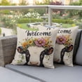 thumbnail image 3 of Outdoor Pillow Covers Farmhouse Cow Colorful Garland Waterproof Pillow Cases 16x16 Set of 2, Retro Linen Texture Throw Pillow Cover Pillowcase for Patio Balcony Couch Garden, 3 of 9