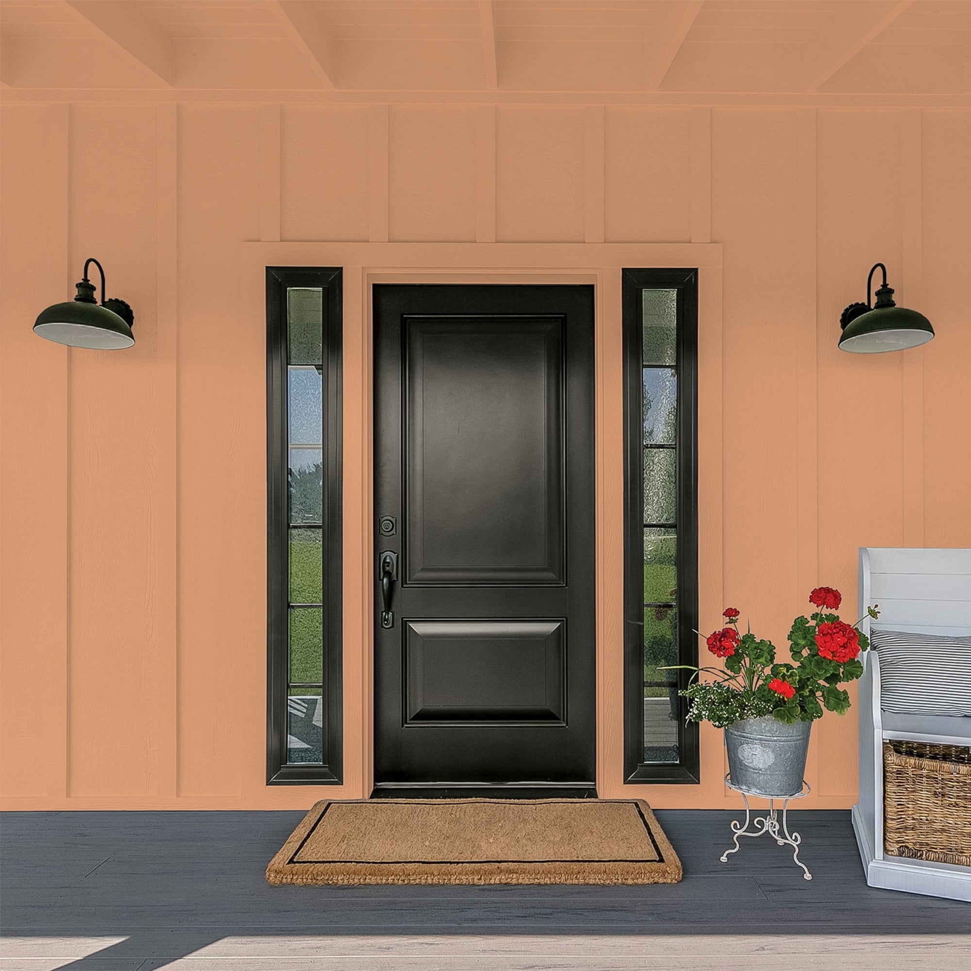 Glidden Fundamentals Hitching Post / Orange, Flat Exterior Paint, 1 Gallon