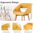 thumbnail image 2 of Ivinta Living Dining Room Accent Armchairs Set of 2 Linen Fabric Mid-Century Upholstered Side Seat Club Guest with Solid Wood Legs (Yellow), 2 of 9
