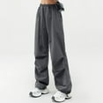 thumbnail image 4 of Pantalones de pana para mujer Gibobby Mono de cintura alta pierna ancha Gris L, 4 of 5