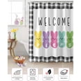 thumbnail image 5 of Easter Shower Curtain Welcome Peeps Bunny Shower Curtains for Bathroom Decor Black Buffalo Plaid Bath Curtains Sets for Spring Easter Bathroom Decor Fabric Waterproof Extra Long 72" X 84", 5 of 5
