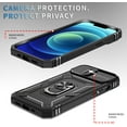 thumbnail image 4 of Case for iPhone 14, Shockproof Impact Resistant with Slide Lens Protective Cover Case for iPhone 14 6.1 inch (Black), 4 of 12