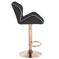 thumbnail image 3 of Modern Home Luxe Spyder Contemporary Adjustable Barstool/Bar Chair with 360° Rotation (Gold Base, Black/Gold Piping), 3 of 5