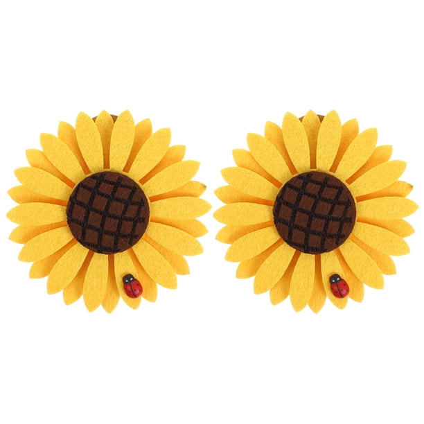 2 clips para cortinas con diseño de girasol, correas para sujetar cortinas y hebillas (amarillo)