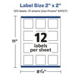 thumbnail image 6 of Avery Glossy Clear Square Labels, 2" x 2", 120 Labels, 6 of 9