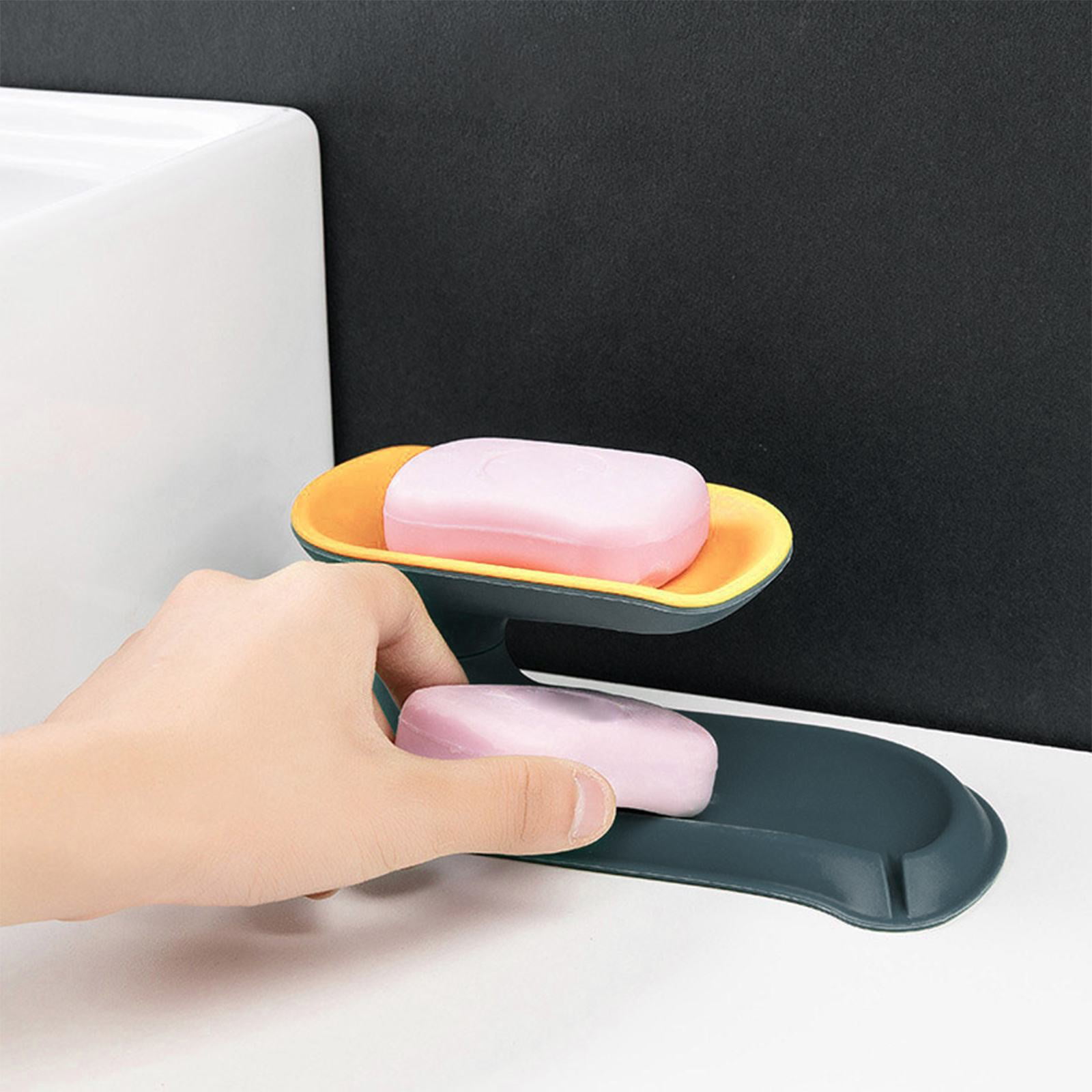 2pcs Large Double-layer Soap Dish Box Draining Thickened Travel Plastic Bathroom 