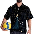 thumbnail image 4 of Virgo Constellation Men's Printed Casual Button Down Short Sleeve Beach Shirts, 4 of 6