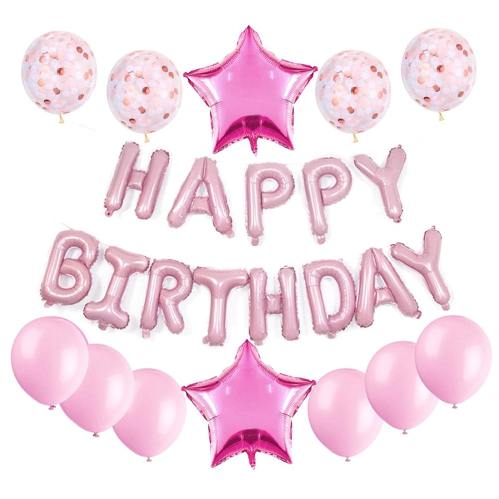 Happy One Year Old Confetti Balloon Baby Shower Latex Balloons Set 1st Birthday 
