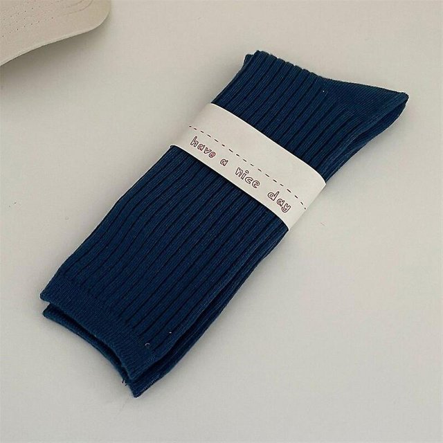 One Size Calcetines De Mujer Calcetines Largos De Moda Algodón Transpirable Otoño Invierno Color Sólido Calcetines Deportivos Niñas Casual Simple Retro Liso Cómodo