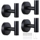 thumbnail image 1 of Towel Hooks 4 Pack Black Bathroom Towel Hook Bathroom Hooks Brushed Nickel Robe Hook for Cabinet Closet Door Towel Hook for Bathroom, 1 of 5