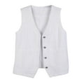 thumbnail image 3 of dazeni Womens Denim Jean Vest Classic Cropped Lapel Sleeveless Jean Jacket Button Up Jean Waistcoat Jacket with Pockets White XL, 3 of 4