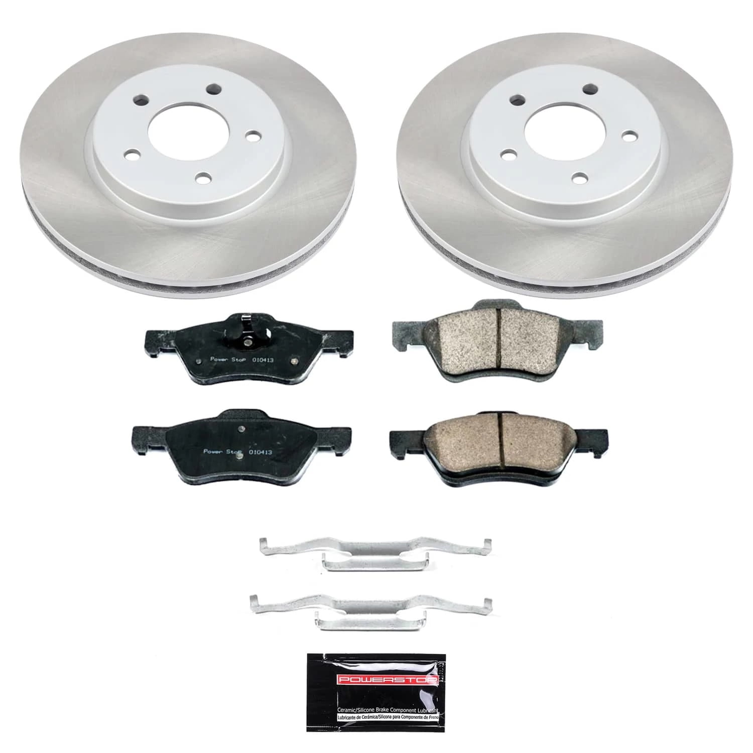 PowerStop Front Semi-Coated Rotor and Low-Dust Ceramic Brake Pad Kit SC5572