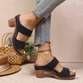 thumbnail image 3 of Xucatan Women's Snake Print Block Heel Mules, Double Strap Open Toe Slides with Faux Leather, Textured Chunky Heel Sandals, Versatile Summer Office Footwear Gift, 3 of 9