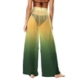 thumbnail image 5 of OGLCCG Women's Cover Up Boho Pants See Through Sheer Mesh Chiffon Flowy Beach Pants Gradient Color Wide Leg Long Palazzo Pant,XL, 5 of 7